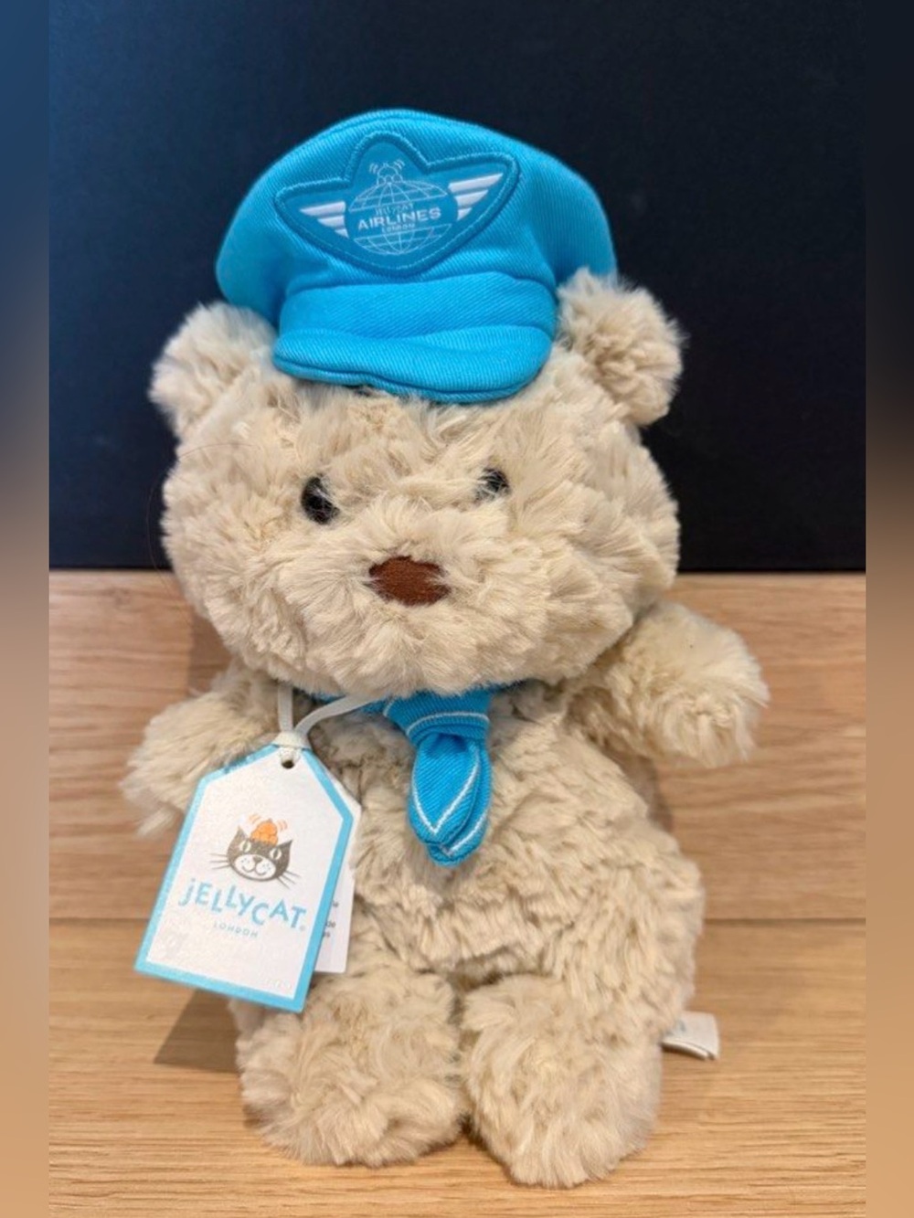 Jellycat Harrods exclusive Bartholomew Bear with Pilot Hat & Scarf - new NWT